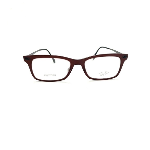 New Ray-Ban Frames Burgundy Gunmetal Unisex RB7039 5456 51 18 140 Eyeglasses - Picture 4 of 9